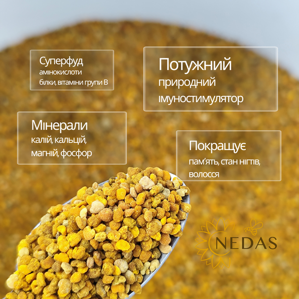 Пилок квітковий весняний солодкий 100г 2026 року бджолине обніжжя 1618682527 фото